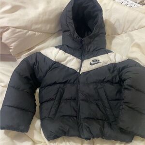 Nike Kids Black and Cream Puffer Jacket